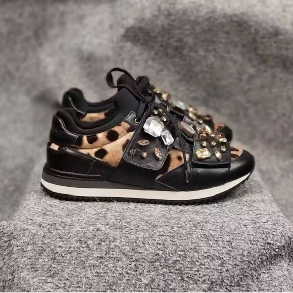 Dolce & Gabbana Shoes - Dolce & Gabbana Leopard pattern stones velutto leovit.nap Sneakers